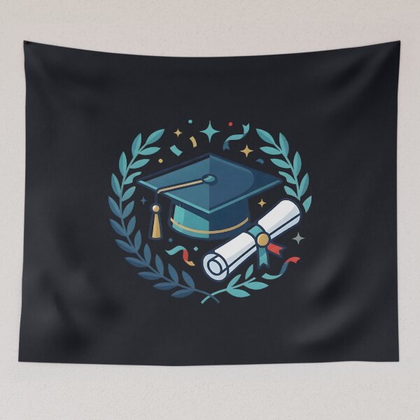 Item preview, Graduation Cap Diploma Laurel Wreath Elegant Celebration Crest designed and sold by MCV-Designs.