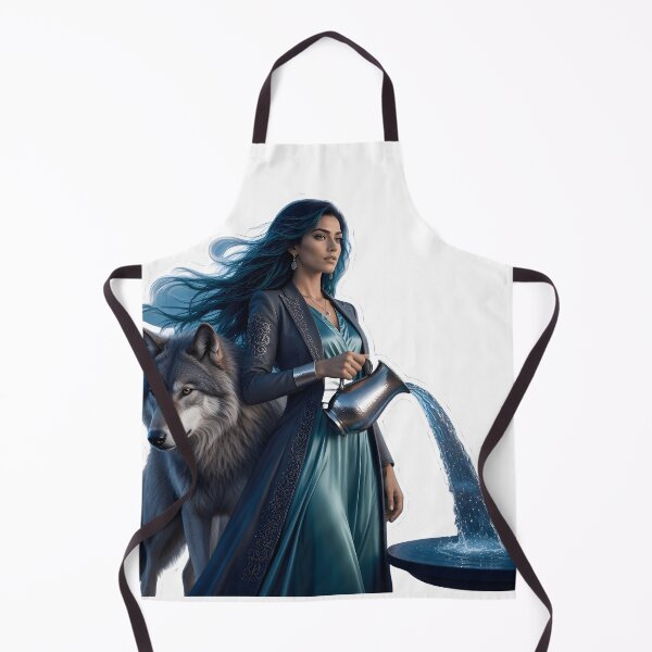 Item preview, Aquarius Woman Wolf Water Bearer designed and sold by Zodiac Celestial Art.
