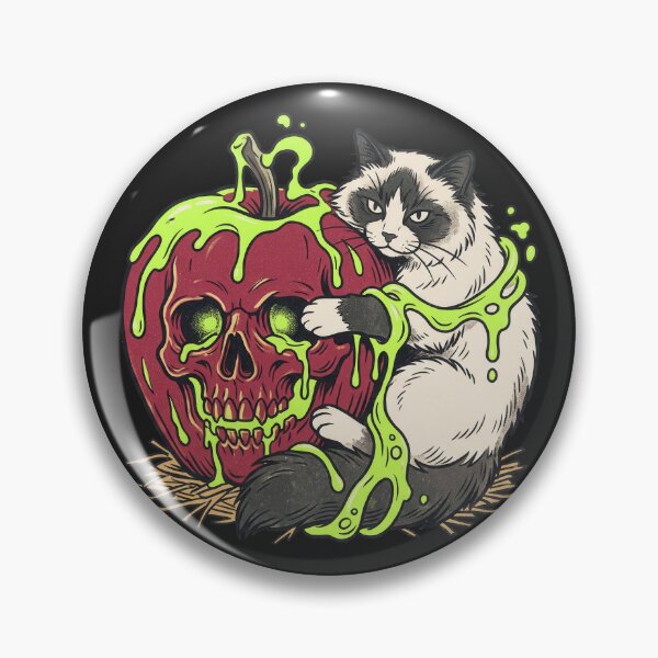 Item preview, Ragdoll Cat Hugging Skull Poison Apple Halloween designed and sold by MewSpooky.