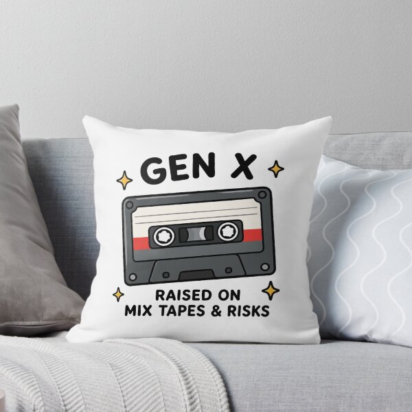 Item preview, Gen X Raised on Mixtapes & Risks Retro Cassette Tape designed and sold by VectorForge Studio.