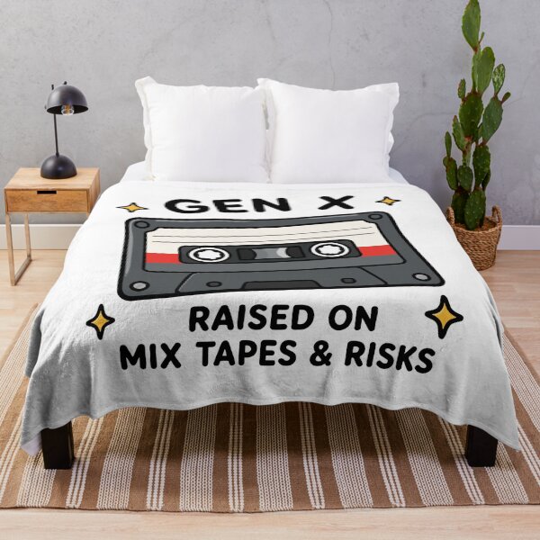 Item preview, Gen X Raised on Mixtapes & Risks Retro Cassette Tape designed and sold by VectorForge Studio.