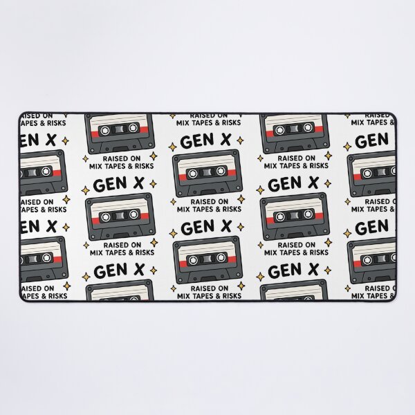 Item preview, Gen X Raised on Mixtapes & Risks Retro Cassette Tape designed and sold by VectorForge Studio.