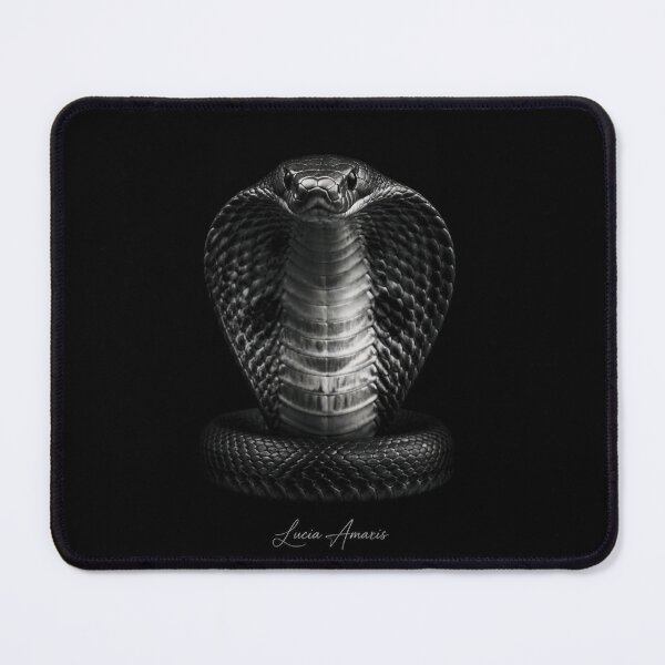 Item preview, Silent Majesty – Fine Art Animal Portraits Monochrome - King Cobra designed and sold by Lucia Amaris Art.