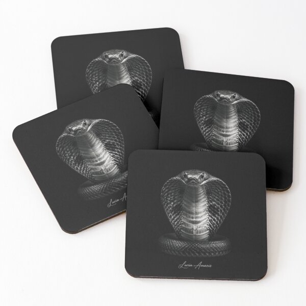 Item preview, Silent Majesty – Fine Art Animal Portraits Monochrome - King Cobra designed and sold by Lucia Amaris Art.