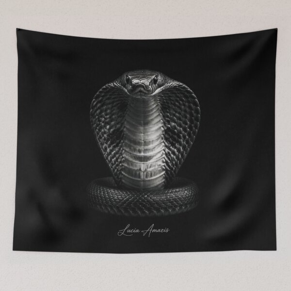 Item preview, Silent Majesty – Fine Art Animal Portraits Monochrome - King Cobra designed and sold by Lucia Amaris Art.