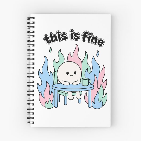 Item preview, This Is Fine Ironic Meme T-Shirt Minimalist Line Art Design designed and sold by KIDEnia.