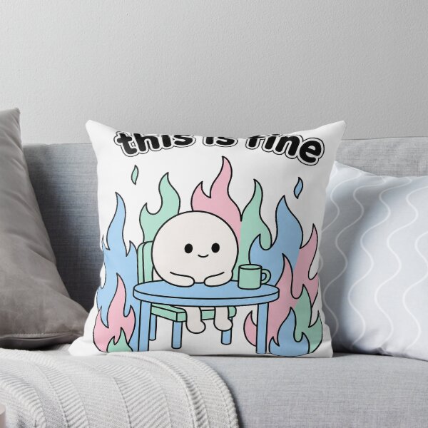 Item preview, This Is Fine Ironic Meme T-Shirt Minimalist Line Art Design designed and sold by KIDEnia.