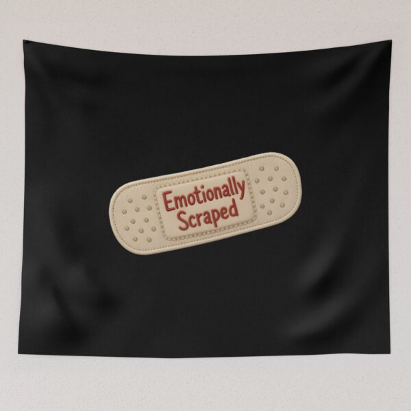 Item preview, Emotionally Scraped Vintage Embroidered Bandage Patch Sticker designed and sold by FestivityFinds.