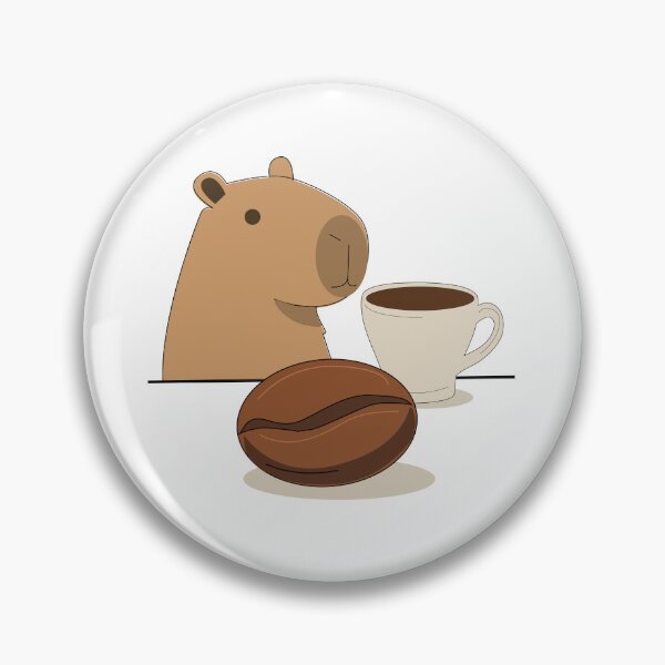 Item preview,  Capybara with Giant Coffee Bean and Mug designed and sold by TatinkaArtskill.