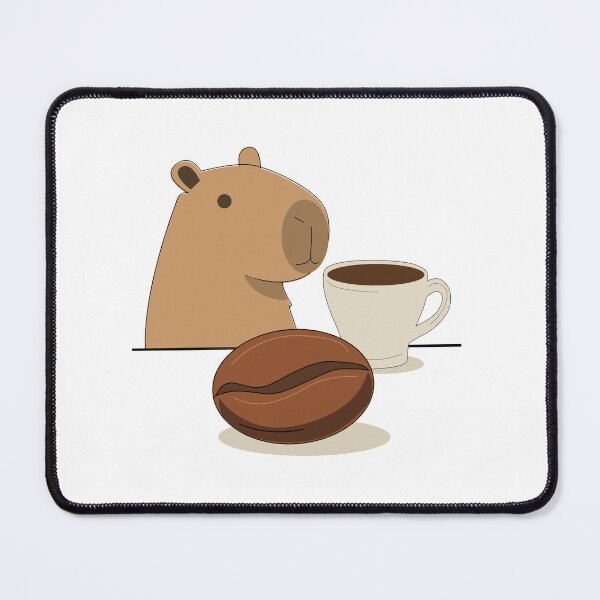 Item preview, Capybara with Giant Coffee Bean and Mug designed and sold by TatinkaArtskill.