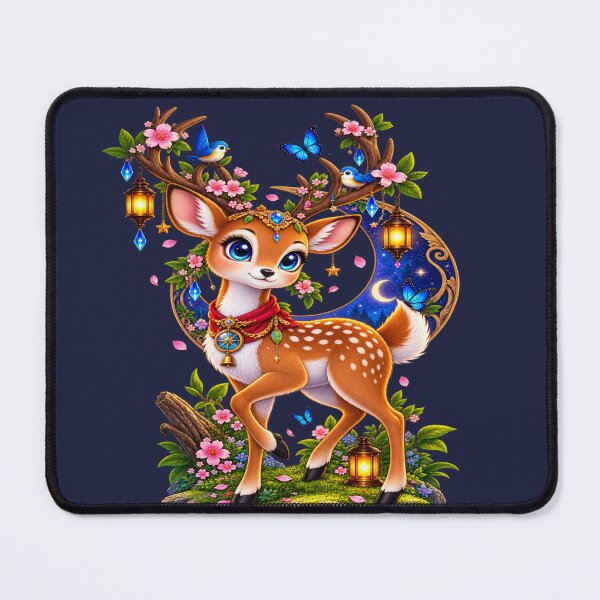 Item preview, Mystical Deer – Cute Kawaii Fantasy Forest Fawn designed and sold by DoodleWorld Studio .