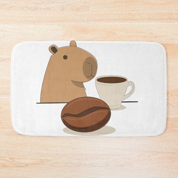 Item preview,  Capybara with Giant Coffee Bean and Mug designed and sold by TatinkaArtskill.