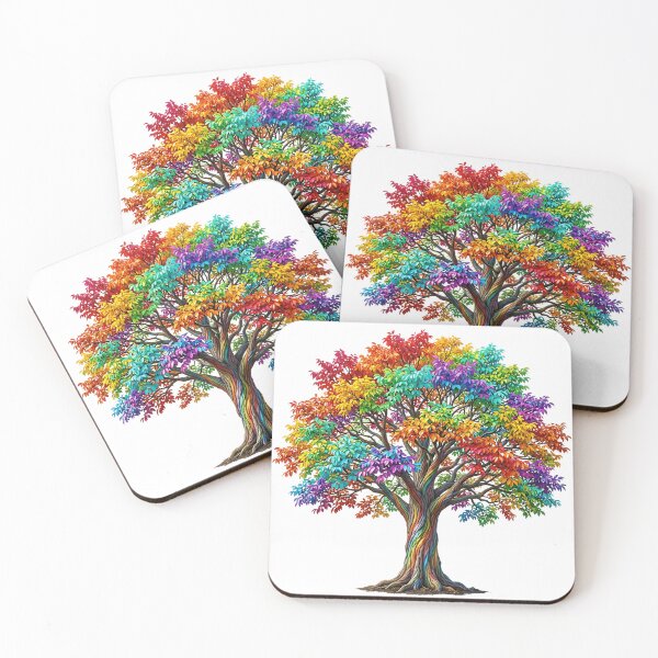 Item preview, Rainbow Tree of Life – Vibrant Colorful Fantasy Nature designed and sold by Awarrie.