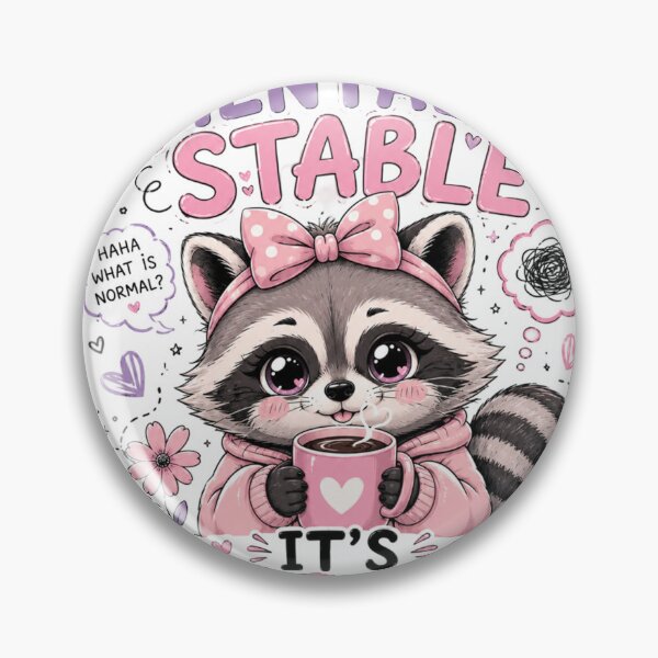 Item preview, I’m So Mentally Stable It’s Insane Cute Raccoon T-Shirt – Kawaii Pastel Funny Graphic Tee designed and sold by Artimax-Studio.