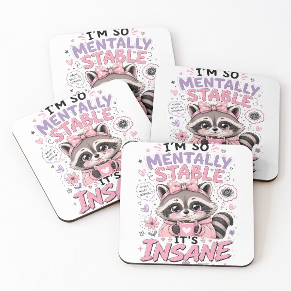 Item preview, I’m So Mentally Stable It’s Insane Cute Raccoon T-Shirt – Kawaii Pastel Funny Graphic Tee designed and sold by Artimax-Studio.