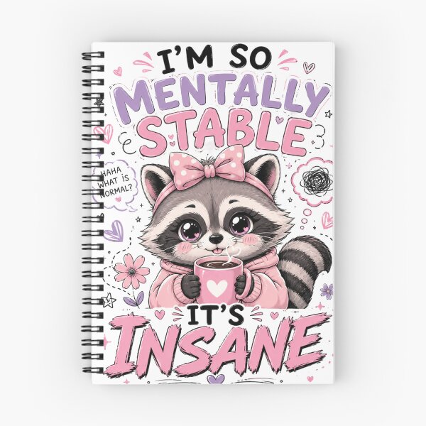 Item preview, I’m So Mentally Stable It’s Insane Cute Raccoon T-Shirt – Kawaii Pastel Funny Graphic Tee designed and sold by Artimax-Studio.