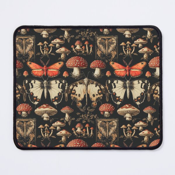 Item preview, Vintage Orange Butterfly Mushroom Botanical Pattern by Moose Disco designed and sold by MooseDisco.