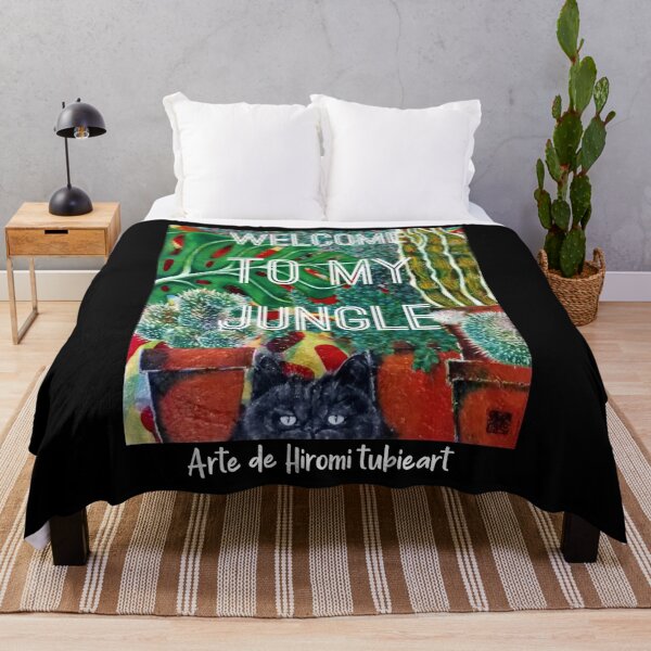 Item preview, Welcome to my jungle black cat - Oil painting art work designed and sold by tubieArtDesign.