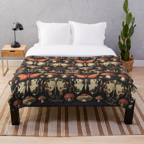 Item preview, Vintage Orange Butterfly Mushroom Botanical Pattern by Moose Disco designed and sold by MooseDisco.