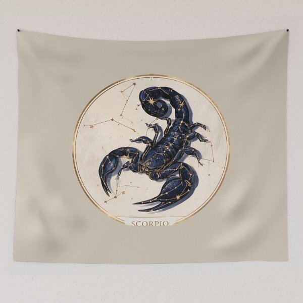 Item preview, Scorpio Zodiac Scorpion Astrology Celestial Constellation Gold Navy PNG designed and sold by MythicMood.