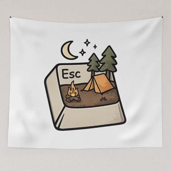 Item preview, Escape Nature Camping Keycap Esc Key Cute Outdoor Wanderlust Graphic designed and sold by DesignArtist.ia.