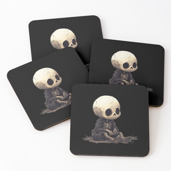 Item preview, Cute Little Grim Reaper Skeleton Sitting Down - Sad Chibi Skeleton Graphic designed and sold by GrimNest.