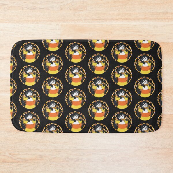 Item preview, Tuxedo Cat in Candy Corn Bucket Halloween designed and sold by MewSpooky.