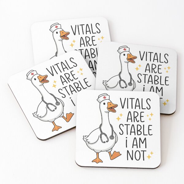 Item preview, Vitals Are Stable I Am Not Funny Goose Nurse Humor Graphic designed and sold by raedattia.