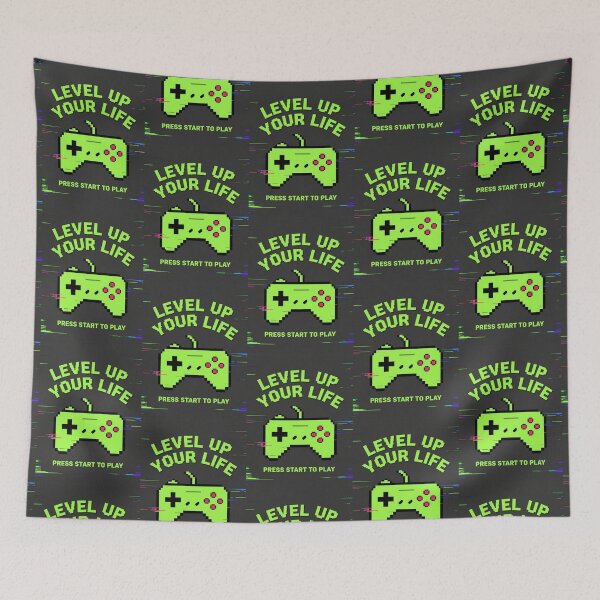 Item preview, Level Up Your Life Retro Gaming Poster – 8 Bit Controller Arcade Art designed and sold by FestivityFinds.