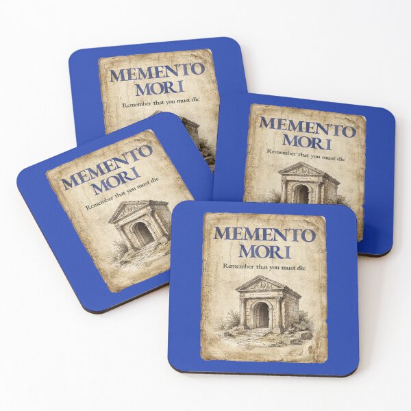 Item preview, Memento Mori - Vintage Distressed Stoic Quote - Egyptian Blue Version designed and sold by Stoic Core.
