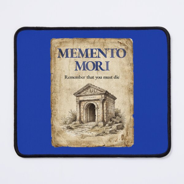 Item preview, Memento Mori - Vintage Distressed Stoic Quote - Egyptian Blue Version designed and sold by Stoic Core.