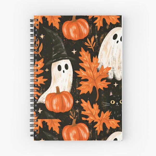 Item preview, Spooky Ghosts & Black Cat – Vintage Halloween Autumn designed and sold by KAM-KAM-STORE.
