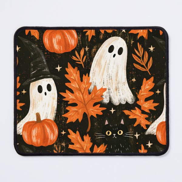 Item preview, Spooky Ghosts & Black Cat – Vintage Halloween Autumn designed and sold by KAM-KAM-STORE.