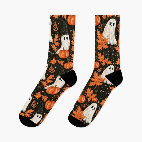 Item preview, Spooky Ghosts & Black Cat – Vintage Halloween Autumn designed and sold by KAM-KAM-STORE.