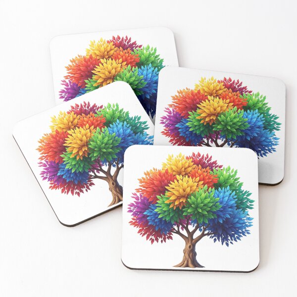 Item preview, Rainbow Tree of Life – Vibrant Multicolor Fantasy Tree designed and sold by Awarrie.