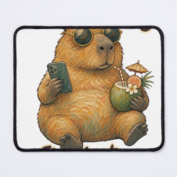 Item preview, Capybara Energy Saving Mode Funny Chill Vibes T-Shirt Design designed and sold by KIDEnia.