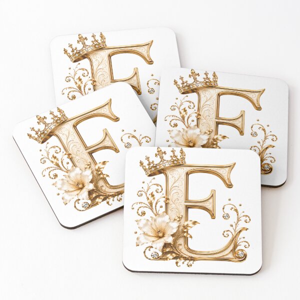 Item preview, Luxury Gold Letter E Monogram with Crown & Lily Flower – Elegant Floral Alphabet Clipart designed and sold by MoodLay.