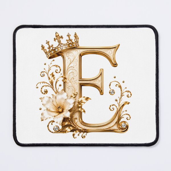 Item preview, Luxury Gold Letter E Monogram with Crown & Lily Flower – Elegant Floral Alphabet Clipart designed and sold by MoodLay.