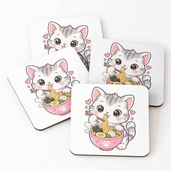 Item preview, Cute Ramen Kitty – Kawaii Cat with Noodles designed and sold by JPCuteDesign.