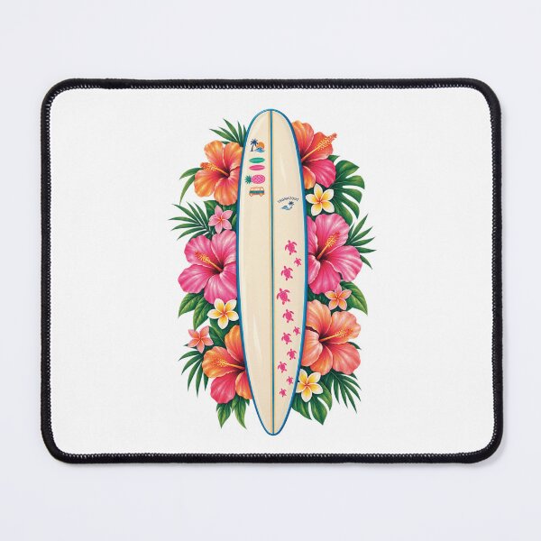 Item preview, Taghazout Surfboard Tropical Hibiscus Floral Hawaii Surf Culture Graphic designed and sold by DesignArtist.ia.