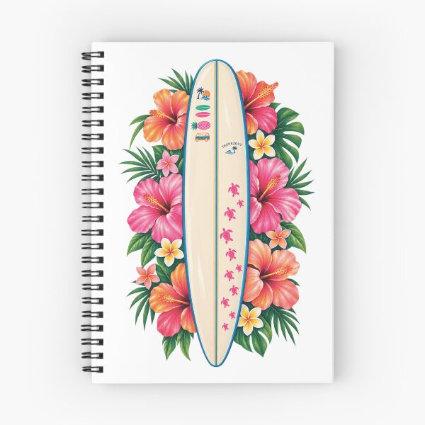 Item preview, Taghazout Surfboard Tropical Hibiscus Floral Hawaii Surf Culture Graphic designed and sold by DesignArtist.ia.