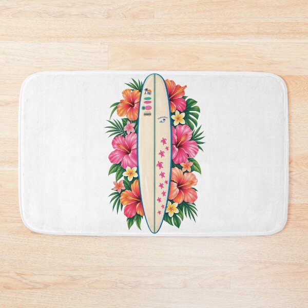 Item preview, Taghazout Surfboard Tropical Hibiscus Floral Hawaii Surf Culture Graphic designed and sold by DesignArtist.ia.