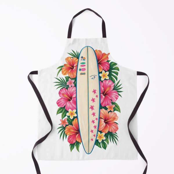 Item preview, Taghazout Surfboard Tropical Hibiscus Floral Hawaii Surf Culture Graphic designed and sold by DesignArtist.ia.
