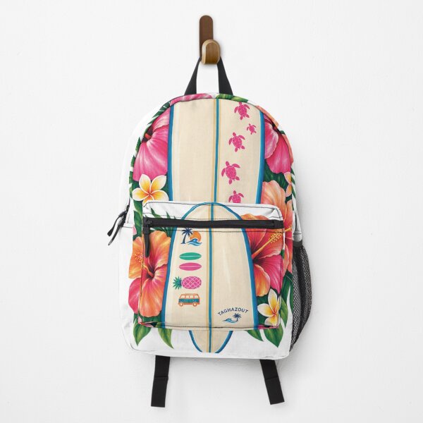 Item preview, Taghazout Surfboard Tropical Hibiscus Floral Hawaii Surf Culture Graphic designed and sold by DesignArtist.ia.