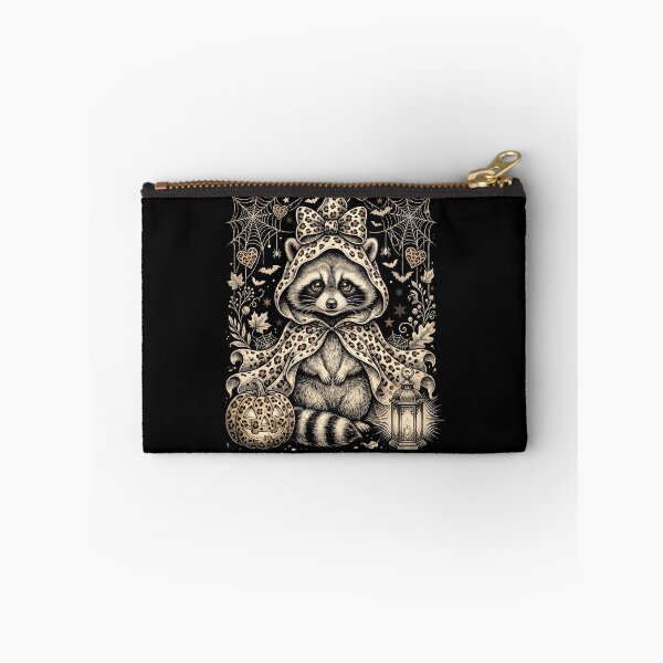 Item preview, Cute Halloween Raccoon Witch Vintage Sepia Aesthetic Illustration designed and sold by ArcaneArtistry.