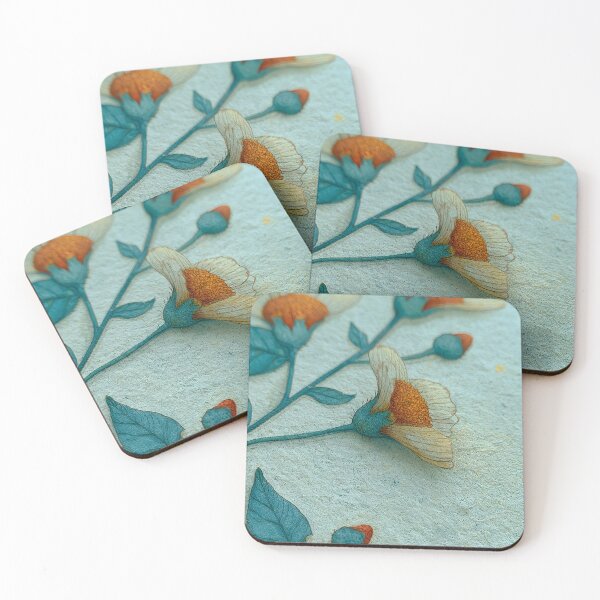 Item preview, Rustic Autumn Wildflowers – Teal & Orange Botanical designed and sold by KAM-KAM-STORE.