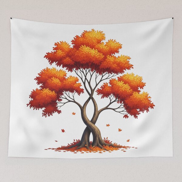 Item preview, Autumn Tree of Life – Vibrant Orange Fall Fantasy Tree designed and sold by Awarrie.