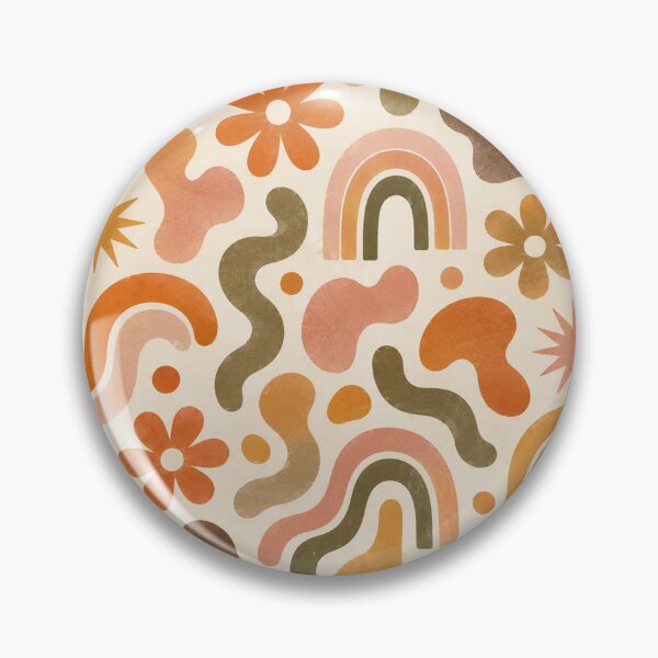 Item preview, 70s Retro Groovy Pattern Flowers Arches Boho Vintage designed and sold by QCena.