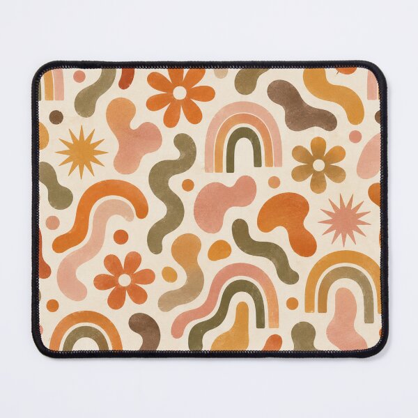 Item preview, 70s Retro Groovy Pattern Flowers Arches Boho Vintage designed and sold by QCena.