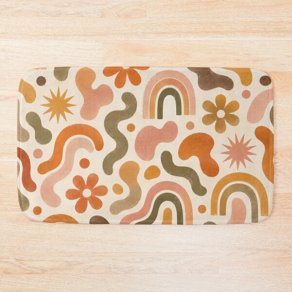 Item preview, 70s Retro Groovy Pattern Flowers Arches Boho Vintage designed and sold by QCena.